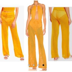 Yellow Mesh Women's Jumpsuit